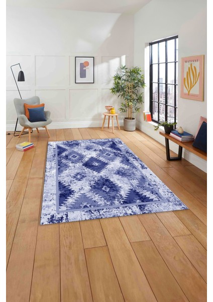 Klasik Kilim Desen Dijital Baskılı Yıkanabilir Kaymaz Yolluk Mutfak Salon Halısı,Klasik-76-Lacivert, modelleri