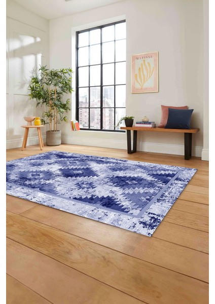 Klasik Kilim Desen Dijital Baskılı Yıkanabilir Kaymaz Yolluk Mutfak Salon Halısı,Klasik-76-Lacivert, fırsatları