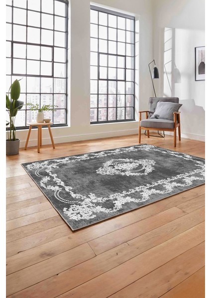 Baskılı Klasik Akrilik Model Yıkanabilir Kaymaz Yolluk Mutfak Salon Halısı, Klasik-33-Gri, fiyatları