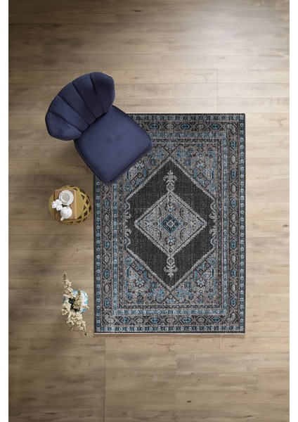 Klasik Ahlat Dijital Baskılı Yıkanabilir Kaymaz Yolluk Mutfak Salon Halısı, Klasik-65-Antrasit, indirimleri