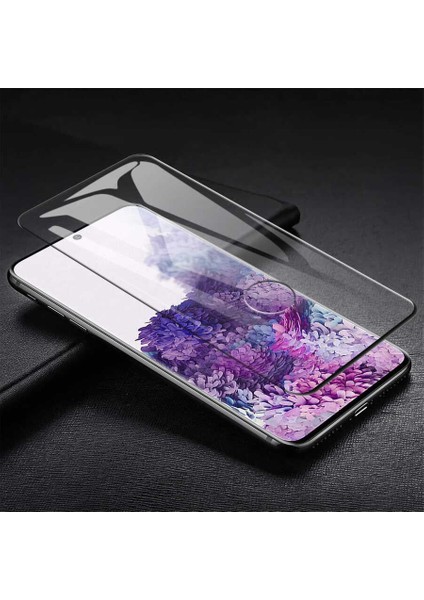 Galaxy S20 Ultra Ekran Koruyucu Kavisli Full Yapışkanlı Cam Ekran Koruyucu Siyah