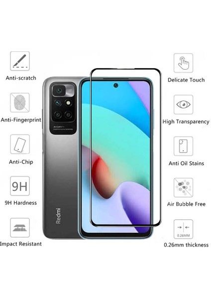 Redmi 10 Ekran Koruyucu Davin 5d Cam Koruma Siyah