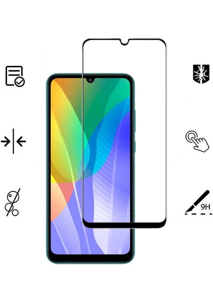 Huawei Y6P Ekran Koruyucu 5d Temperli Cam Koruma Siyah