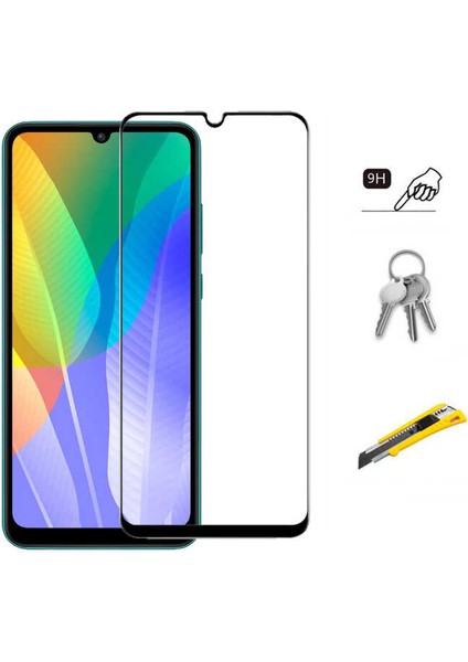 Huawei Y6P Ekran Koruyucu 5d Temperli Cam Koruma Siyah