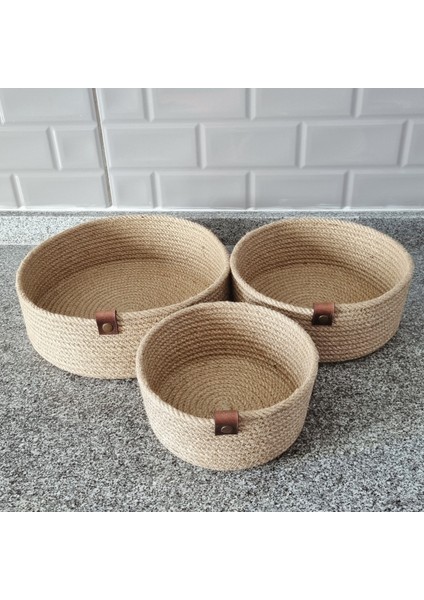 Hasır Sepet 3 Lü Düzenleyici Sepet, 3 Lü Sepet Takımı, Jüt Sepet Organizer, 3lü Mutfak Düzenleyicisi fırsatları