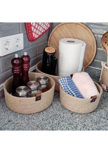 Hasır Sepet 3 Lü Düzenleyici Sepet, 3 Lü Sepet Takımı, Jüt Sepet Organizer, 3lü Mutfak Düzenleyicisi indirimleri