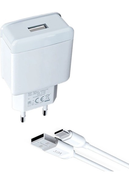 Omix X5 Nfc / X6 / X4 Uyumlu 18W Hızlı Şarj Aleti 3.0A Usb-A To Type-C