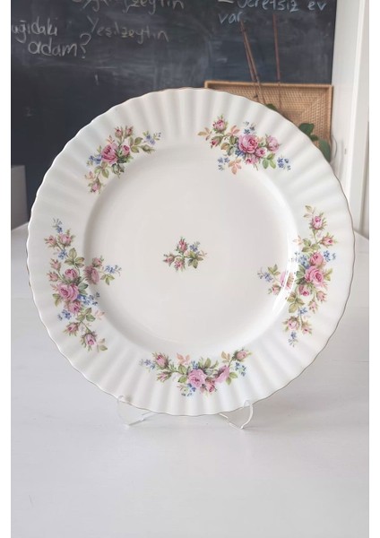 Moss Rose Bone China Ingiliz Vintage Pasta Tabağı 19 cm