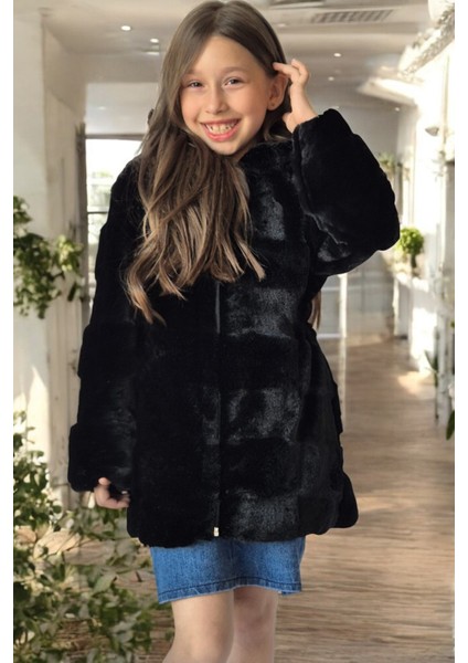 Kız Çocuk Içi Astarlı Astarlı Peluş Ceket Mont Kaban