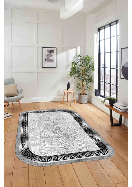 Dijital Lazer Kesim Klasik Model Yıkanabilir Kaymaz Yolluk Mutfak Salon Halısı, Lazer-39-Gri, modelleri