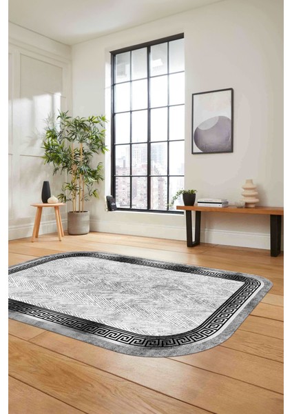 Dijital Lazer Kesim Klasik Model Yıkanabilir Kaymaz Yolluk Mutfak Salon Halısı, Lazer-39-Gri, fırsatları