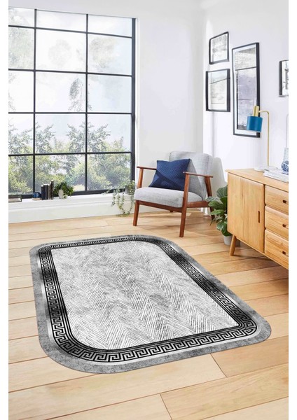 Dijital Lazer Kesim Klasik Model Yıkanabilir Kaymaz Yolluk Mutfak Salon Halısı, Lazer-39-Gri, indirimleri
