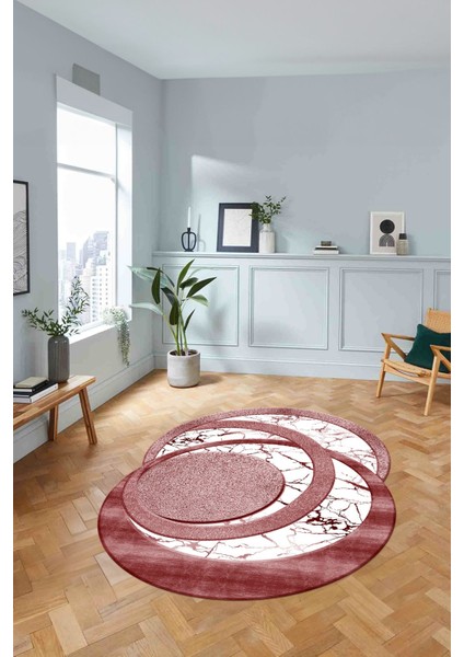 Dijital Lazer Kesim Daire Desen Yıkanabilir Kaymaz Yolluk Mutfak Salon Halısı, Lazer-33-Bordo, fiyatları