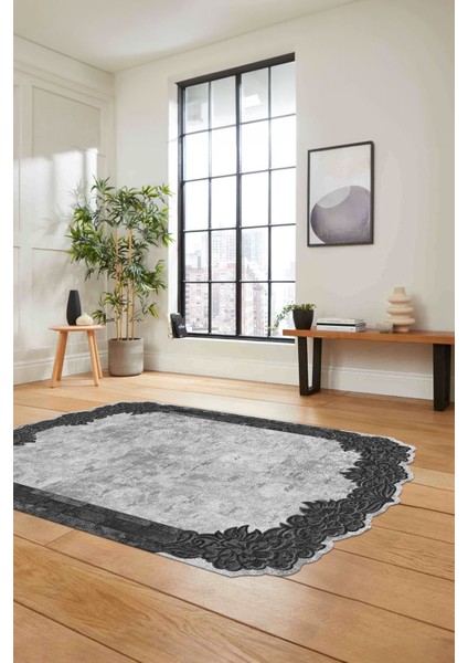 Dijital Lazer Kesim Akrilik Model Yıkanabilir Kaymaz Yolluk Mutfak Salon Halısı, Lazer-37-Gri, indirimleri