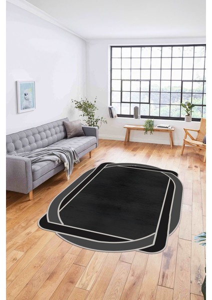 Dijital Lazer Kesim Kenar Geçişli Yıkanabilir Kaymaz Yolluk Mutfak Salon Halısı, Lazer-47-Gri, modelleri