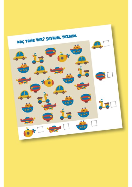 Kaç Tane Var? Sayma Kitabı - 4+ Yaş Aktivite Kitabı - Okul Öncesi Etkinlik modelleri