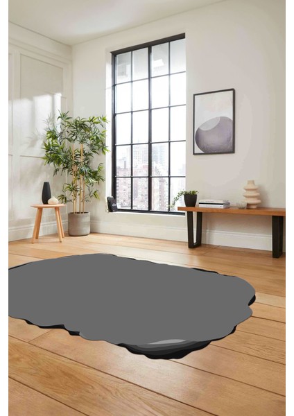 Dijital Lazer Kesim Sade Model Yıkanabilir Kaymaz Yolluk Mutfak Salon Halısı, Lazer-38-Gri, indirimleri