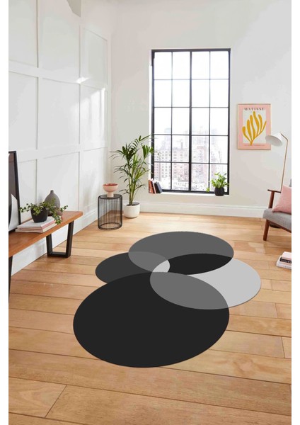 Dijital Lazer Kesim Daire Motifli Yıkanabilir Kaymaz Yolluk Mutfak Salon Halısı, Lazer-41-Gri, fiyatları