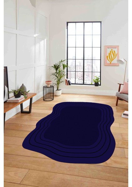 Dijital Lazer Kesim Dekoratif Yıkanabilir Kaymaz Yolluk Mutfak Salon Halısı, Lazer-42-Lacivert, fiyatları