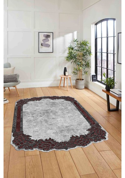 Dijital Lazer Kesim Akrilik Model Yıkanabilir Kaymaz Yolluk Mutfak Salon Halısı, Lazer-37-Bordo, fiyatları