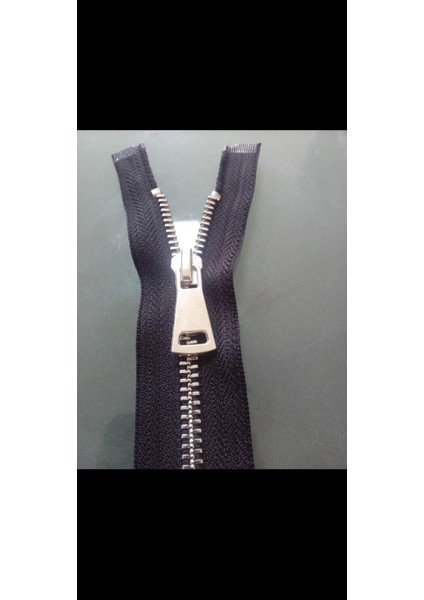 85 cm 1 Adet Parlak Gümüş Diş 5 No Metal Separe Fermuar Siyah Renk modelleri