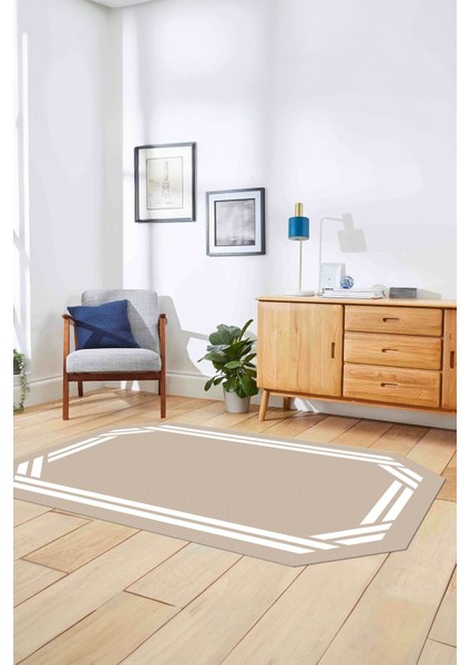 Dijital Lazer Kesim Kesik Çizgili Yıkanabilir Kaymaz Yolluk Mutfak Salon Halısı, Lazer-48-Bej, fiyatları