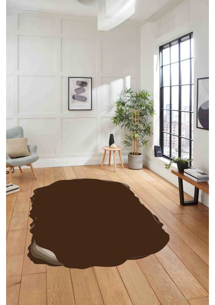 Dijital Lazer Kesim Sade Model Yıkanabilir Kaymaz Yolluk Mutfak Salon Halısı, Lazer-38-Kahve, fırsatları