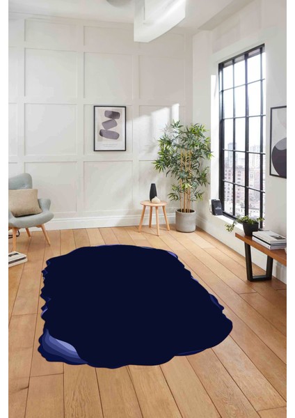 Dijital Lazer Kesim Sade Model Yıkanabilir Kaymaz Yolluk Mutfak Salon Halısı, Lazer-38-Lacivert, fırsatları