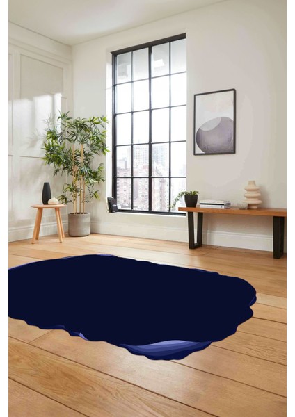 Dijital Lazer Kesim Sade Model Yıkanabilir Kaymaz Yolluk Mutfak Salon Halısı, Lazer-38-Lacivert, indirimleri