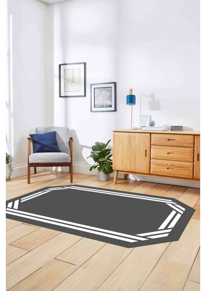 Dijital Lazer Kesim Kesik Çizgili Yıkanabilir Kaymaz Yolluk Mutfak Salon Halısı, Lazer-48-Antrasit, fiyatları