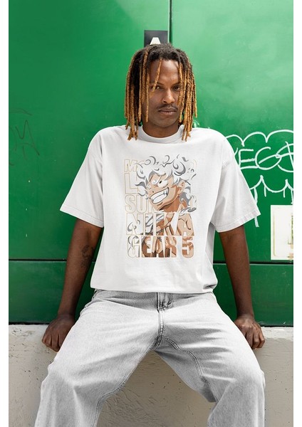 Nika Gear 5 Anime Karakter Baskılı Unisex Oversize Tişört
