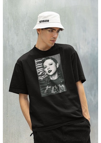 Tasarım Red Taylor Swift Baskılı Unisex Oversize Tişört