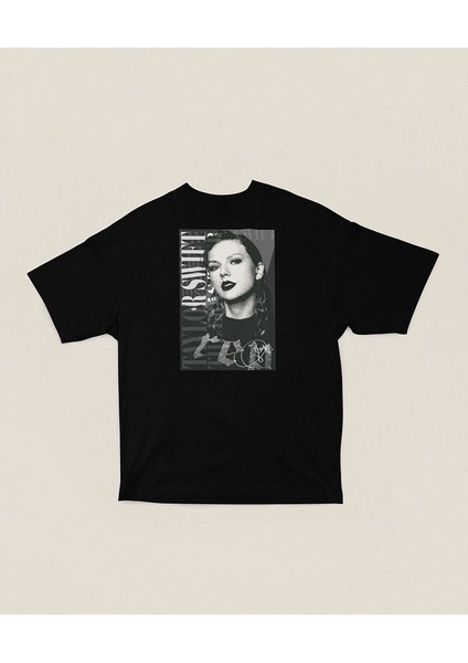 Tasarım Red Taylor Swift Baskılı Unisex Oversize Tişört