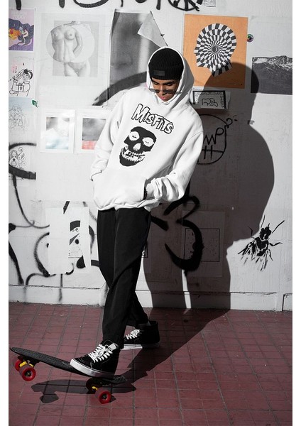 Misfits Müzik Grubu Baskılı Unisex Oversize Hoodie