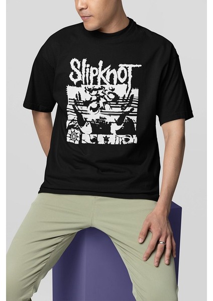 Slipknot Baskılı Unisex Tişört, Oversize Anime Tişört