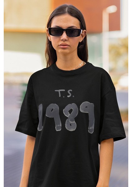 T. S. 1989 Baskılı Unisex Tişört, Oversize Şarkıcı Taylor Swift Tişört