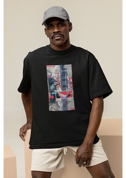 Valorant Jett Entry Karakter Baskılı Unisex Tişört, Oversize Tişört