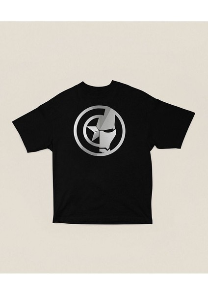 Marvel Kaptan Amerika Iron Man Baskılı Unisex Oversize Tişört