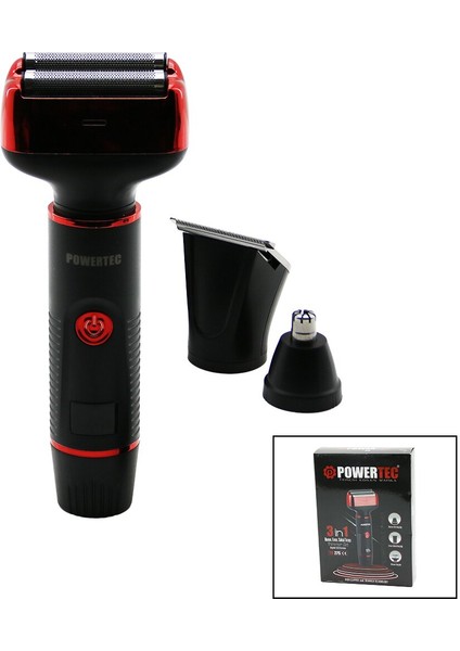 3ın1 Traş Makinesi Seti Sıfır Sakal - Ense Sakal Çizme - Kulak Burun USB Şarjlı Gösterge TR-275