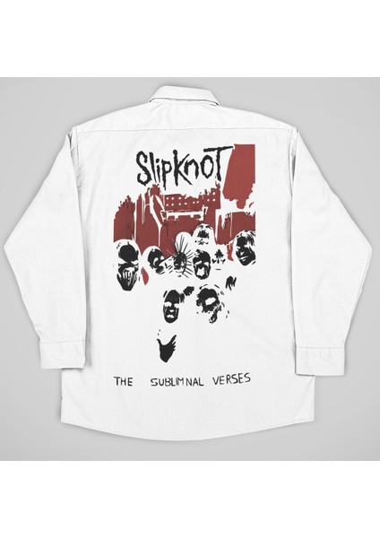 Slipknot The Subliminal Verses Yazılı Müzik Grubu Baskılı Rock Metal Cepli Gömlek