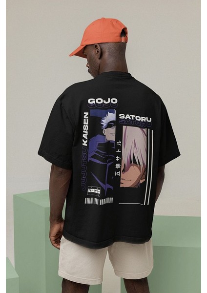 Jujutsu Kaisen Gojo Satoru Baskılı Unisex Oversize Anime Tişört