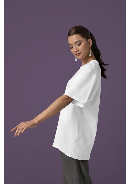 Unisex Oversize Baskısız Basic Tişört