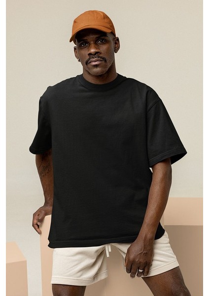 Düz Basic Oversize Tişört, Unisex Baskısız Tişört