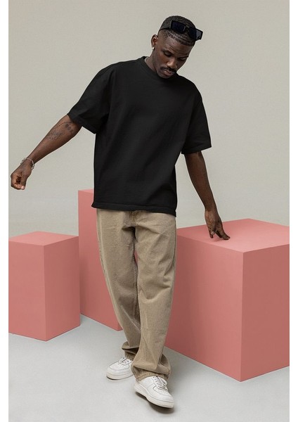 Düz Basic Oversize Tişört, Unisex Baskısız Tişört