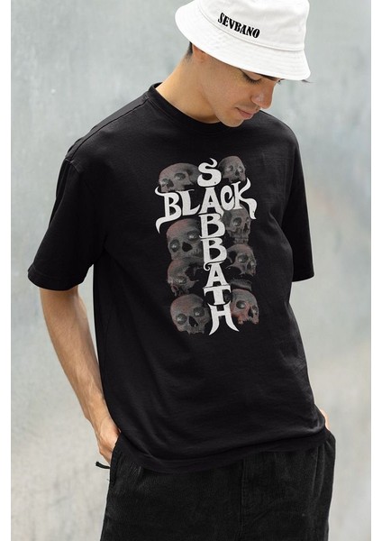 Kuru Kafa Temalı Black Sabbath Unisex Oversize Tişört