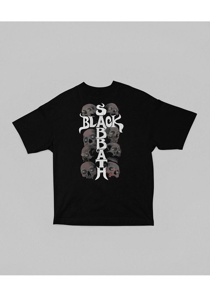 Kuru Kafa Temalı Black Sabbath Unisex Oversize Tişört modelleri
