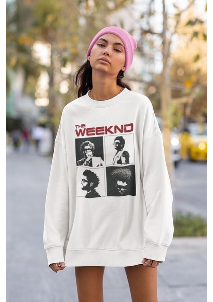 Tasarım Rapper The Weeknd Baskılı Unisex Oversize Sweatshirt