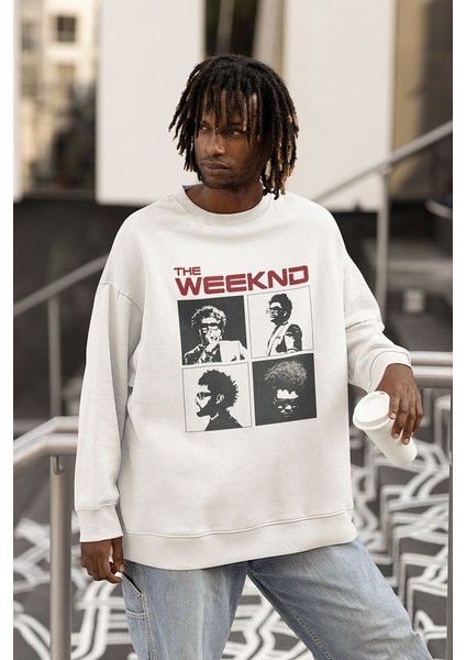 Tasarım Rapper The Weeknd Baskılı Unisex Oversize Sweatshirt fiyatları
