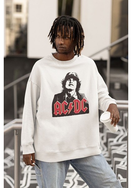 Tasarım Rock Metal Müzik Grubu Baskılı Unisex Oversize Ac Dc Sweatshirt fiyatları