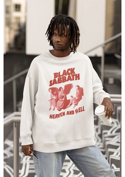 Black Sabbath Heaven And Hell Yazılı Unisex Oversize Müzik Grubu Sweatshirt fiyatları